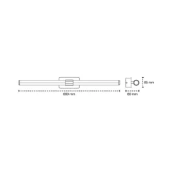 Aplique de pared Bonne LED 8w 720lm 4000k IP44 66cm moderno acabado negro ideal para baños