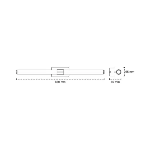 Aplique de pared Bonne LED 8w 720lm 4000k IP44 66cm moderno acabado negro ideal para baños