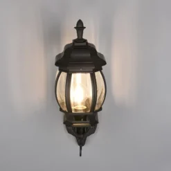 Aplique de pared Elvo Negro 1XE27 49cm Altura