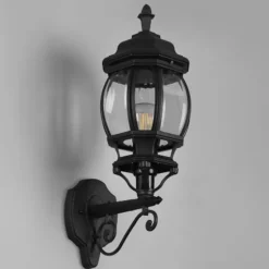 Aplique de pared Elvo Negro 1XE27 49cm Altura