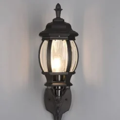 Aplique de pared Elvo Negro 1XE27 49cm Altura