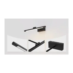 Aplique de pared Madge LED 6w 420lm 4000k IP44 40cm moderno acabado negro ideal para baños
