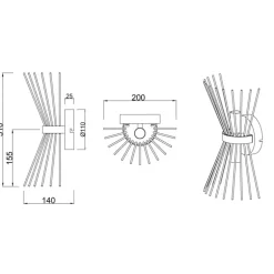 Aplique de pared Rod 2L 2XE14 31cm Altura