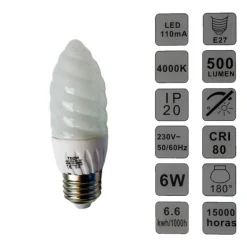 Bombilla E27 antorcha led 5w 4000k