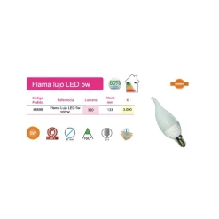 Bombilla Flama lujo LED 5W E14 luz cálida