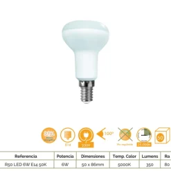 Bombilla R50 E14 6w 5000k