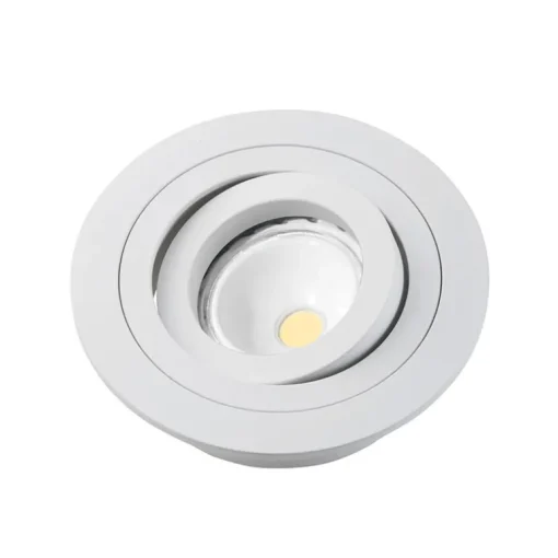 Empotrable de techo Helium redondo en aluminio blanco 1XGU10 estilo moderno 9x9cm