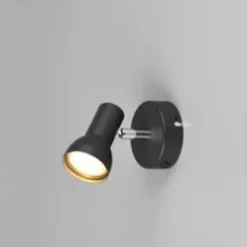 Foco cantar 1L Negro Orientable 1XGU10 8CM Ø