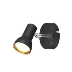 Foco cantar 1L Negro Orientable 1XGU10 8CM Ø