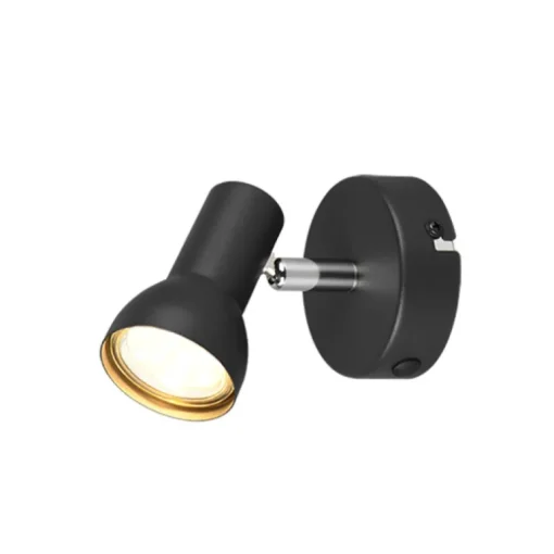 Foco cantar 1L Negro Orientable 1XGU10 8CM Ø