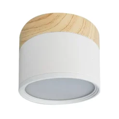 Foco de superficie madera/blanco