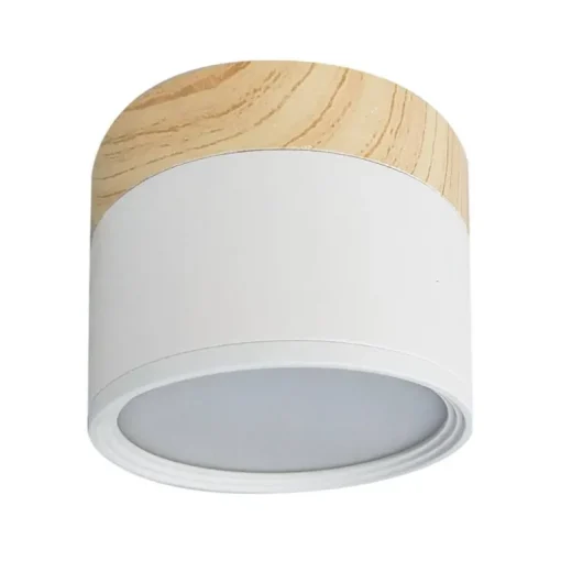 Foco de superficie madera/blanco