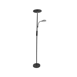 Lámpara de pie Vinet con lector LED 30+6w 3CCT 3000lm acabado negro estilo moderno con mando a distancia 25cm Ø