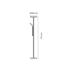 Lámpara de pie Vinet con lector LED 30+6w 3CCT 3000lm acabado negro estilo moderno con mando a distancia 25cm Ø