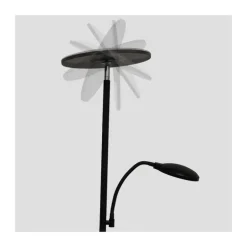 Lámpara de pie Vinet con lector LED 30+6w 3CCT 3000lm acabado negro estilo moderno con mando a distancia 25cm Ø