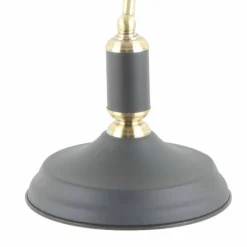 Lámpara de sobremesa Banquero negro y oro envejecido 1XE27 estilo clásico con detalles modernos