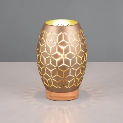 Lámpara de sobremesa Bidar Café/ Oro 1XE27 15cm Ø