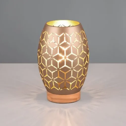 Lámpara de sobremesa Bidar Café/ Oro 1XE27 15cm Ø