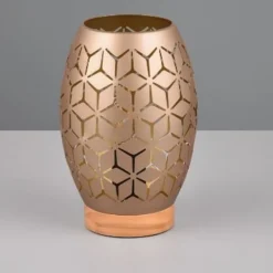 Lámpara de sobremesa Bidar Café/ Oro 1XE27 15cm Ø