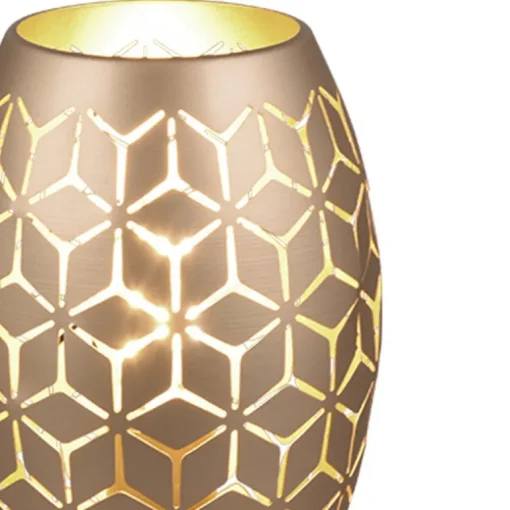 Lámpara de sobremesa Bidar Café/ Oro 1XE27 15cm Ø