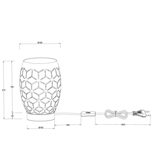 Lámpara de sobremesa Bidar Café/ Oro 1XE27 15cm Ø
