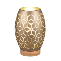 Lámpara de sobremesa Bidar Café/ Oro 1XE27 15cm Ø