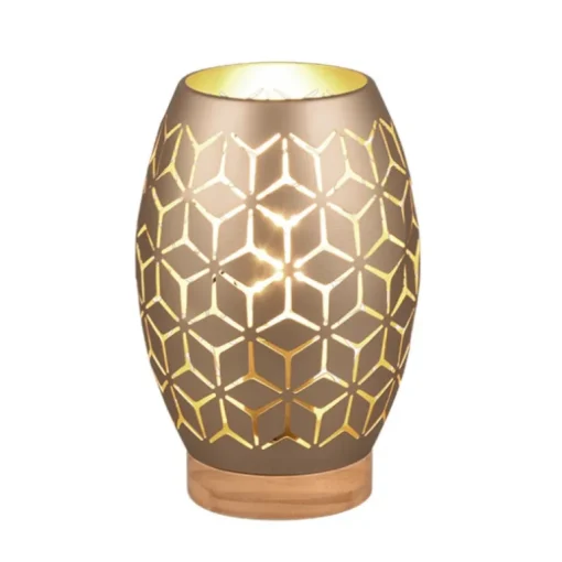 Lámpara de sobremesa Bidar Café/ Oro 1XE27 15cm Ø