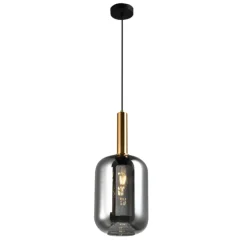 Lámpara de techo colgante Krumlov 1 luz 1xE27 acabado negro y dorado 22cm Øestilo moderno