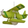 Lámpara de techo colgante Hidroavión 1xE27 acabado madera verde estilo infantil