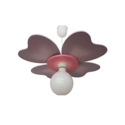 Lámpara de techo colgante Trébol 1xE27 acabado madera lila estilo infantil 49cm Ø