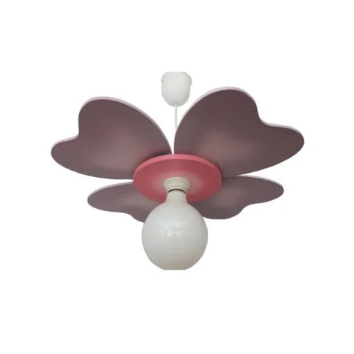 Lámpara de techo colgante Trébol 1xE27 acabado madera lila estilo infantil 49cm Ø
