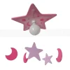 Lámpara de techo colgante Lunas y Estrellas 1xE27 acabado madera tonos rosas estilo infantil 50cm Ø