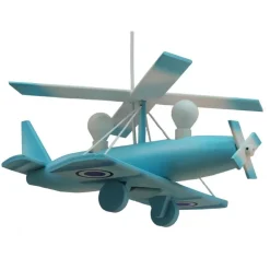 Lámpara de techo colgante Autogiro 2xE14 acabado madera estilo infantil