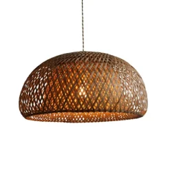 Lámpara de techo colgante Myanmar 1XE27 acabado fibra natural bambú estilo nórdico 45cm Ø