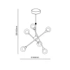 Lámpara de techo colgante Globo 6 luces 6xG9 acabado metal cromo y cristal estilo moderno 65cm Ø