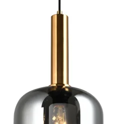 Lámpara de techo colgante Krumlov 1 luz 1xE27 acabado negro y dorado 22cm Øestilo moderno
