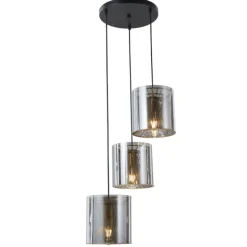 Lámpara de techo colgante Bruno 3 luces 3XE27 acabado negro estilo moderno 30cm Ø