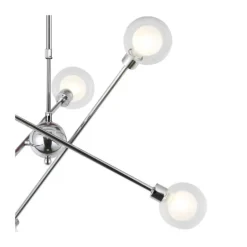 Lámpara de techo colgante Globo 6 luces 6xG9 acabado metal cromo y cristal estilo moderno 65cm Ø