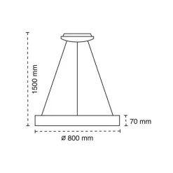 Lámpara de techo colgante Mad LED integrado 52w tonalidad 3000k acabado madera natura estilo moderno 80cm Ø