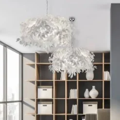 Lámpara de techo colgante Leavy 4xE14 acabado banco estilo moderno 70cm Ø