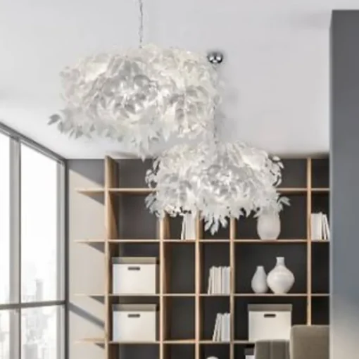 Lámpara de techo colgante Leavy 4xE14 acabado banco estilo moderno 70cm Ø