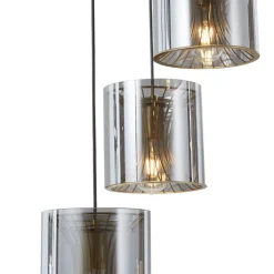 Lámpara de techo colgante Bruno 3 luces 3XE27 acabado negro estilo moderno 30cm Ø
