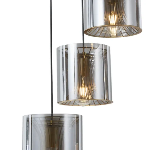 Lámpara de techo colgante Bruno 3 luces 3XE27 acabado negro estilo moderno 30cm Ø