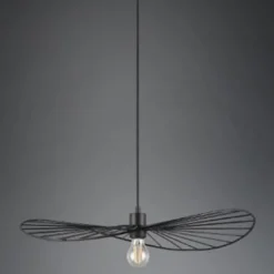Lámpara de techo colgante Chapeau Negro 1XE27 60cm Ø