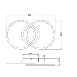 Plafón Venida Negro Circular