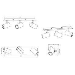 Regleta de focos superficie Marley 3L Blanco Orientable 3XGU10