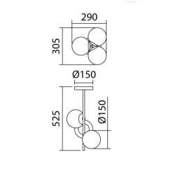 Semiplafón Rondo 3L Latón
