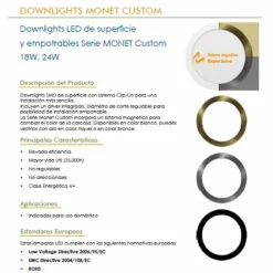 Solo aro bronce para Downlight Monet 24w
