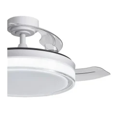 Ventilador de techo Aneto blanco LED 45w 3CCT acabado blanco estilo moderno aspas plegables motor DC 106cm Ø