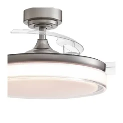 Ventilador de techo Aneto níquel LED 45w 3CCT acabado níquel estilo moderno aspas plegables motor DC 106cm Ø